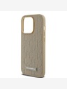Karl Lagerfeld PU Leather Monogram Metal Logo Magsafe Zadní Kryt pro iPhone 15 Pro Max Beige Karl Lagerfeld