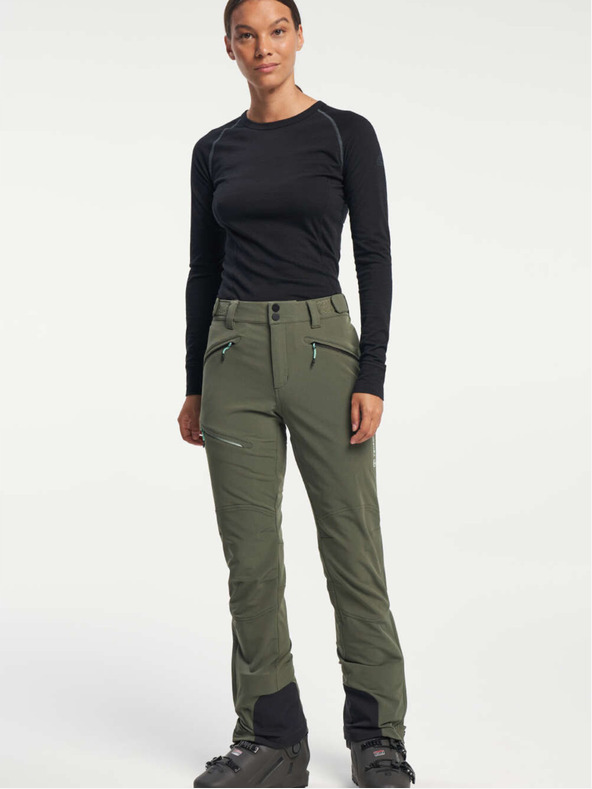 Tenson dámské skialpové softshellové kalhoty TENSON Touring Softshell Pant W tmavá khaki
