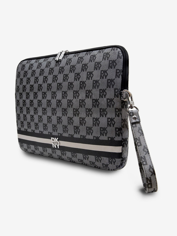 DKNY DKNY PU Leather Checkered Pattern and Stripe Obal na Notebook 13/14 Black"