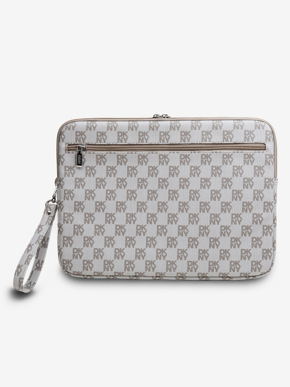 DKNY DKNY PU Leather Checkered Pattern and Stripe Obal na Notebook 15/16 Beige"