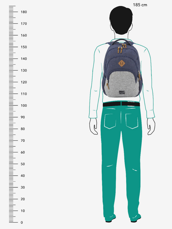 Travelite Tmavě modrý batoh Travelite Basics Backpack Melange Navy/grey