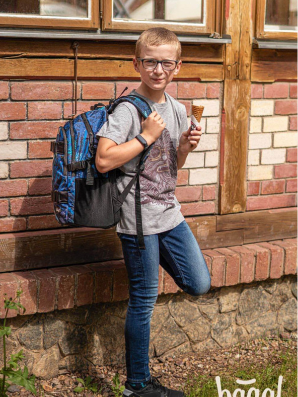 BAAGL  Modrý 3 set skate struktury: batoh, penál, sáček Baagl