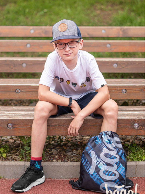 BAAGL  Modrý 3 set skate struktury: batoh, penál, sáček Baagl