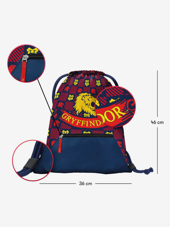 BAAGL  Červeno-modrý vak s kapsou Baagl Harry Potter Nebelvír