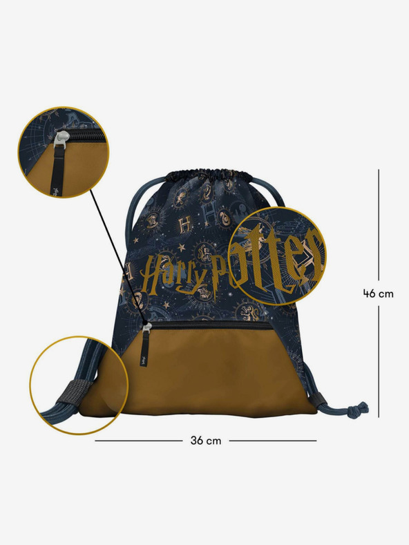 BAAGL  Černý vak s kapsou Baagl Harry Potter Bradavice