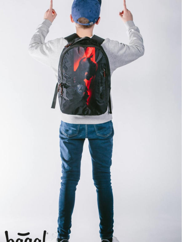 BAAGL  Černý batoh Baagl eARTh Batman Red