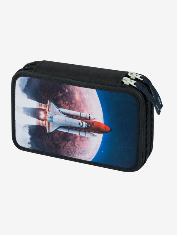 BAAGL  Modrý školní set - aktovka, penál, sáček Baagl Shelly Space Shuttle
