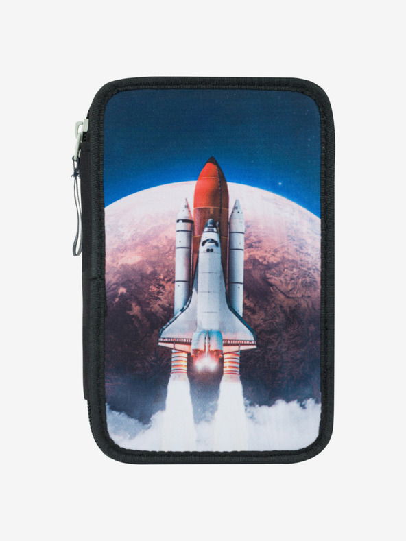 BAAGL  Modrý školní set - aktovka, penál, sáček Baagl Shelly Space Shuttle
