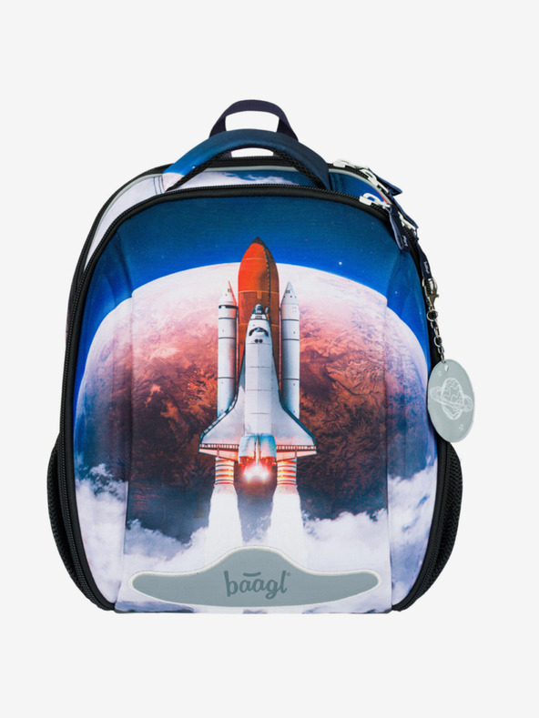 BAAGL  Modrý školní set - aktovka, penál, sáček Baagl Shelly Space Shuttle