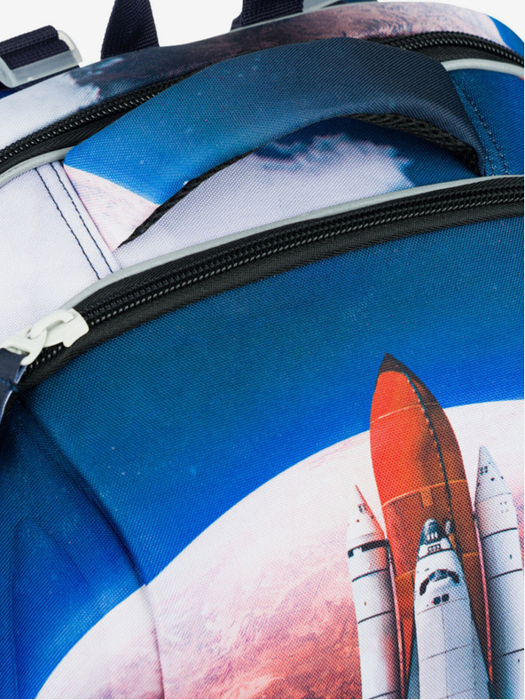 BAAGL  Modrý školní set - aktovka, penál, sáček Baagl Shelly Space Shuttle