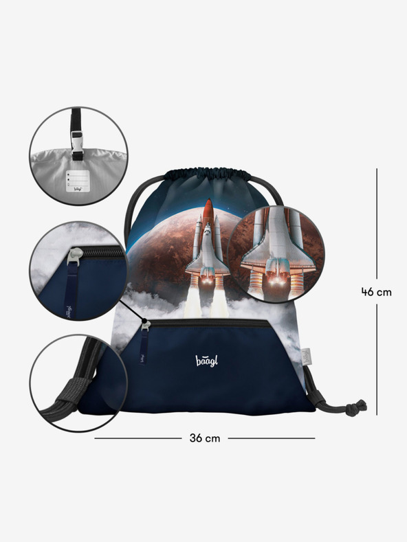 BAAGL  Modrý vak s kapsou Baagl Space Shuttle