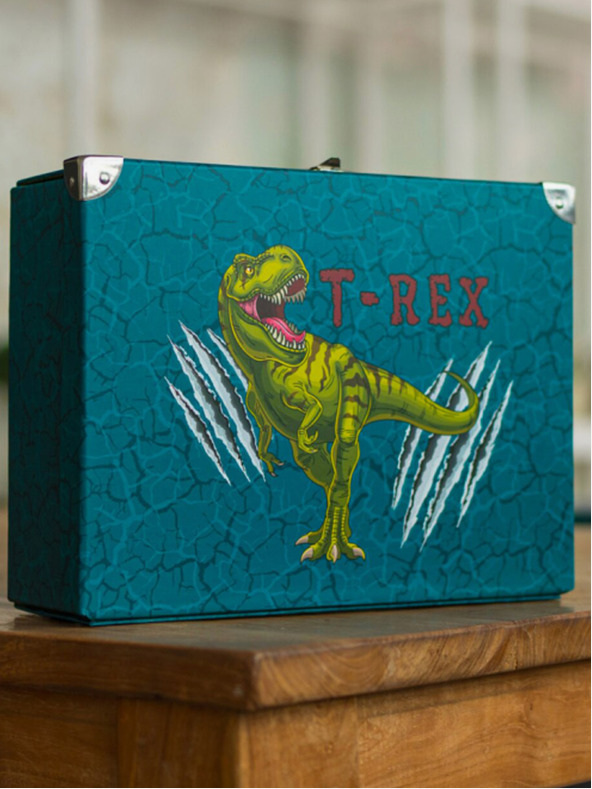 BAAGL  Zelený skládací školní kufřík s kováním Baagl T-Rex