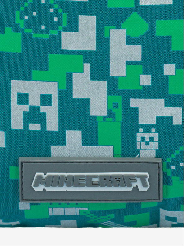 BAAGL  Zelený vak Baagl Minecraft Silver Creeper