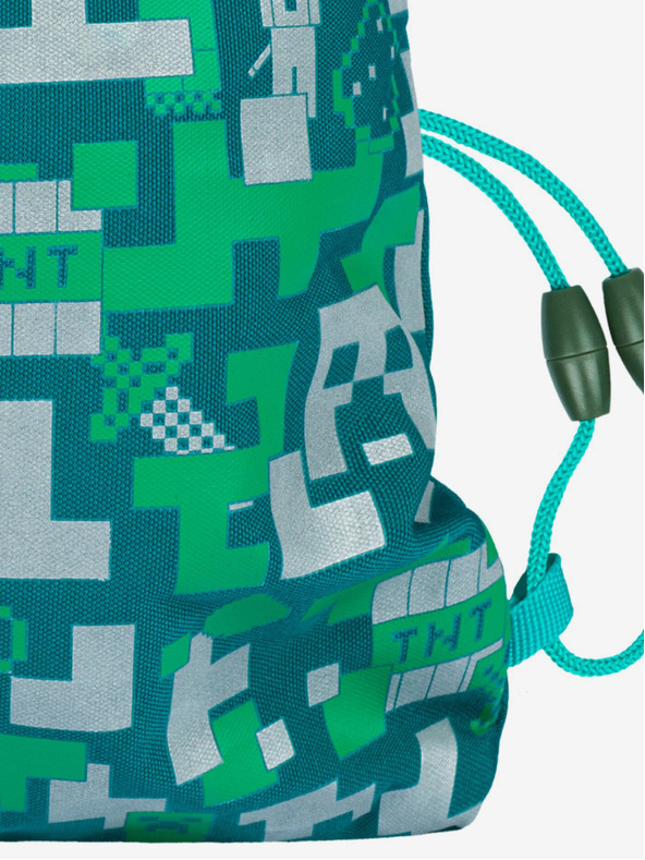 BAAGL  Zelený vak Baagl Minecraft Silver Creeper