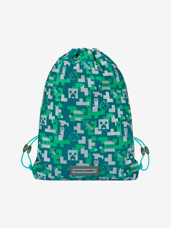 BAAGL  Zelený školní set - penál, sáček Baagl Minecraft 2 Silver Creeper