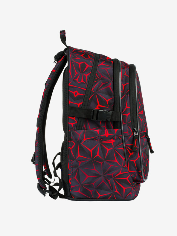 BAAGL  Černý školní batoh Baagl Core Red Polygon