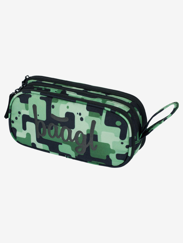BAAGL  Černý školní set - batoh, penál, sáček Baagl Coolmate Green