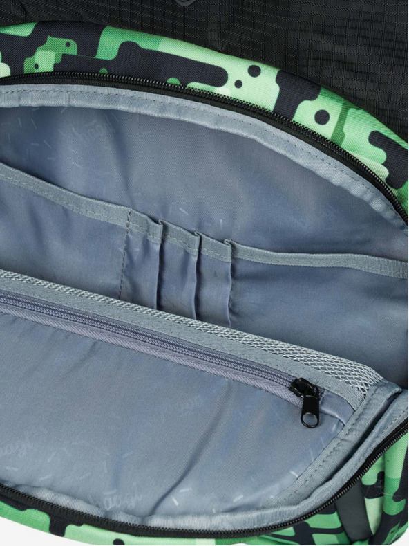BAAGL  Černý školní set - batoh, penál, sáček Baagl Coolmate Green