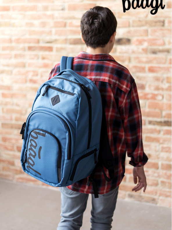 BAAGL  Modrý školní set - batoh, penál, sáček Baagl Coolmate Ocean Blue