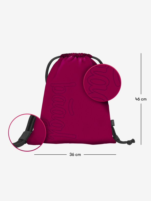 BAAGL  Červený školní set - batoh, penál, sáček Baagl Coolmate Ruby