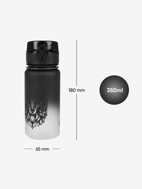 BAAGL  Černá tritanová láhev na pití gradient vlk, 350 ml Baagl