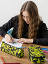 BAAGL  Černé studentské pouzdro lime Baagl