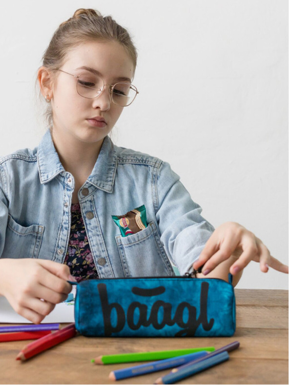 BAAGL  Modré studentské pouzdro ocean Baagl