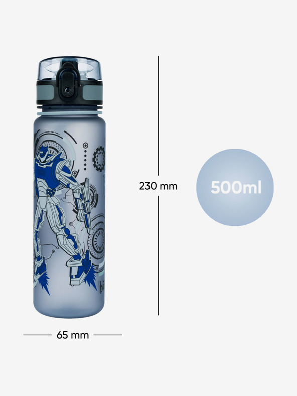 BAAGL  Šedá tritanová láhev na pití roboti, 500 ml Baagl
