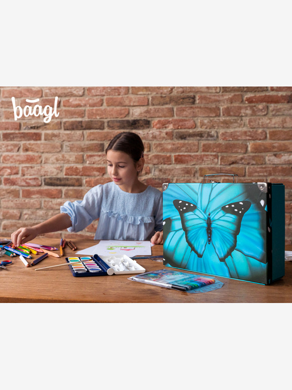 BAAGL  BAAGL Skládací školní kufřík Butterfly s kováním BAAGL