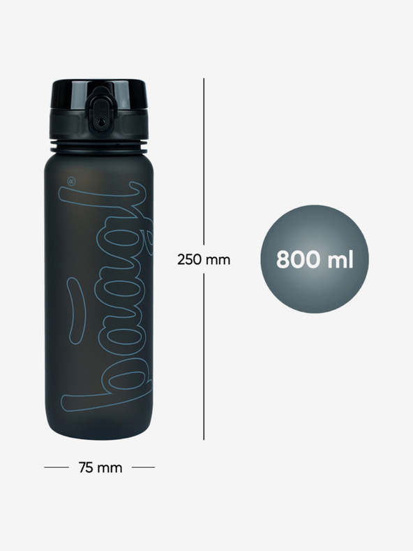 BAAGL  Černá tritanová láhev na pití black, 800 ml Baagl