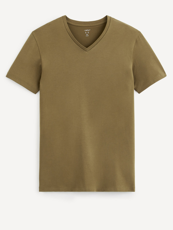 Celio Hnědé basic tričko Celio Neuniv