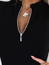 numoco Rozevřené šaty se zipem vpředu - černé Numoco