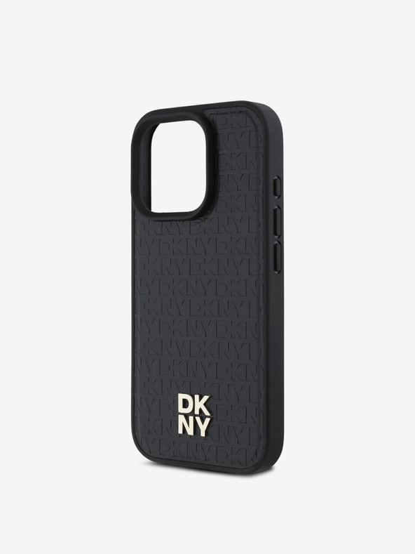 DKNY DKNY PU Leather Repeat Pattern Stack Logo MagSafe Zadní Kryt pro iPhone 16 Pro Black