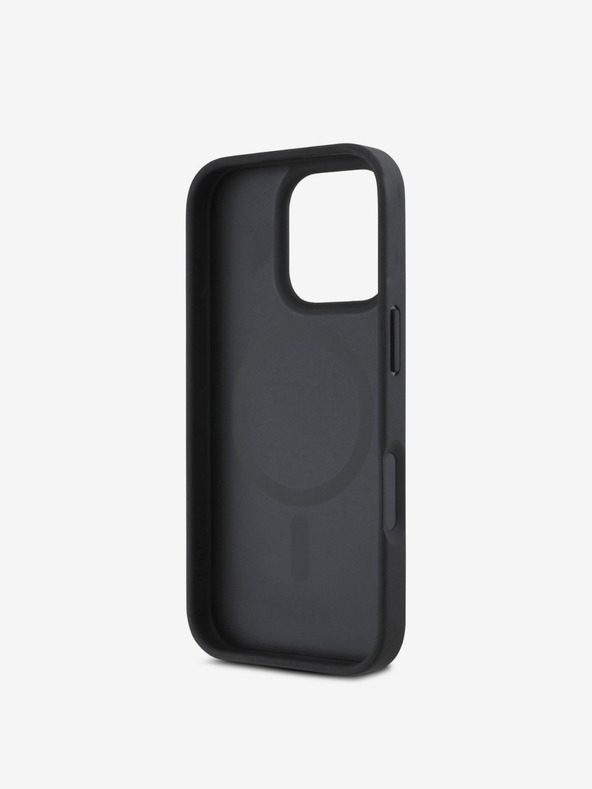 DKNY DKNY PU Leather Repeat Pattern Stack Logo MagSafe Zadní Kryt pro iPhone 16 Pro Black