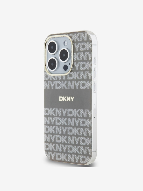 DKNY PC/TPU Repeat Pattern Tonal Stripe Magsafe Zadní Kryt pro iPhone 14 Pro Beige DKNY