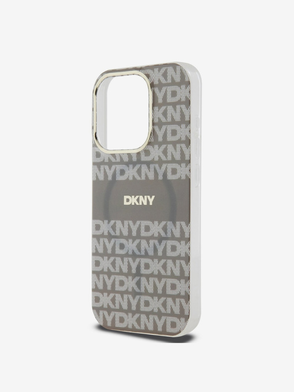 DKNY PC/TPU Repeat Pattern Tonal Stripe Magsafe Zadní Kryt pro iPhone 14 Pro Beige DKNY