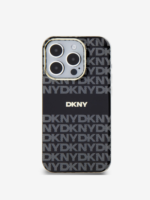 DKNY PC/TPU Repeat Pattern Tonal Stripe Magsafe Zadní Kryt pro iPhone 13 Pro Max Black DKNY