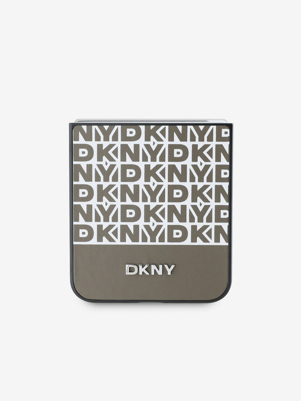 DKNY DKNY PU Leather Repeat Pattern Bottom Stripe Zadní Kryt pro Samsung Galaxy Z Flip 6 Brown
