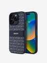 DKNY DKNY PU Leather Repeat Pattern Tonal Stripe Zadní Kryt pro iPhone 16 Pro Blue