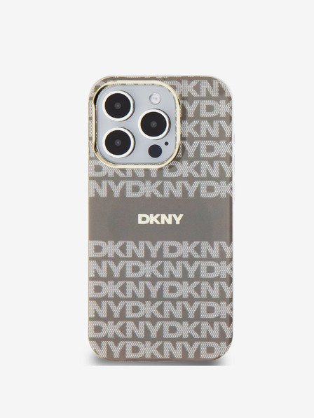 DKNY PC/TPU Repeat Pattern Tonal Stripe Magsafe Zadní Kryt pro iPhone 14 Pro Max Beige DKNY