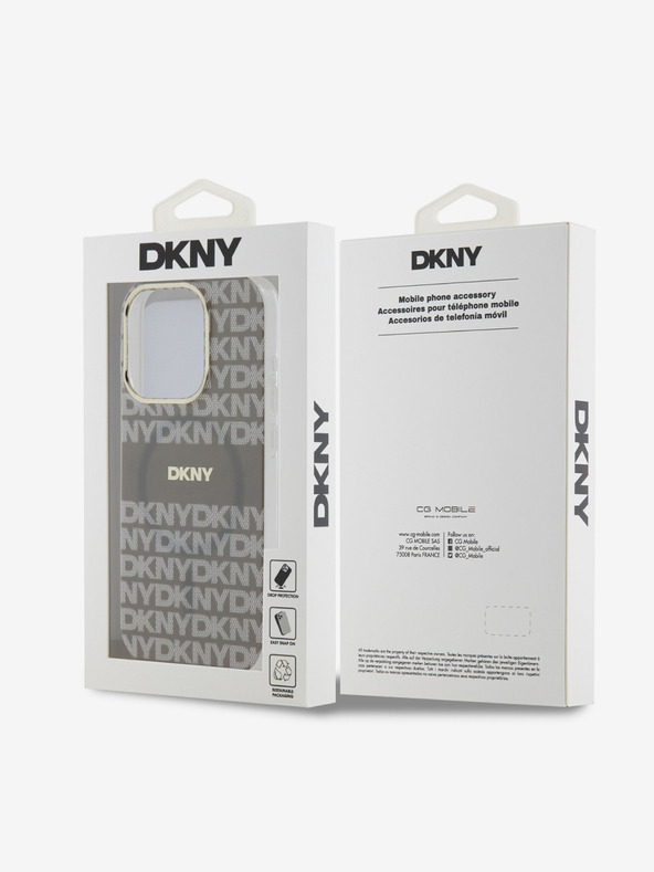 DKNY PC/TPU Repeat Pattern Tonal Stripe Magsafe Zadní Kryt pro iPhone 14 Pro Max Beige DKNY