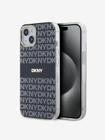 DKNY PC/TPU Repeat Pattern Tonal Stripe Magsafe Zadní Kryt pro iPhone 14 Black DKNY