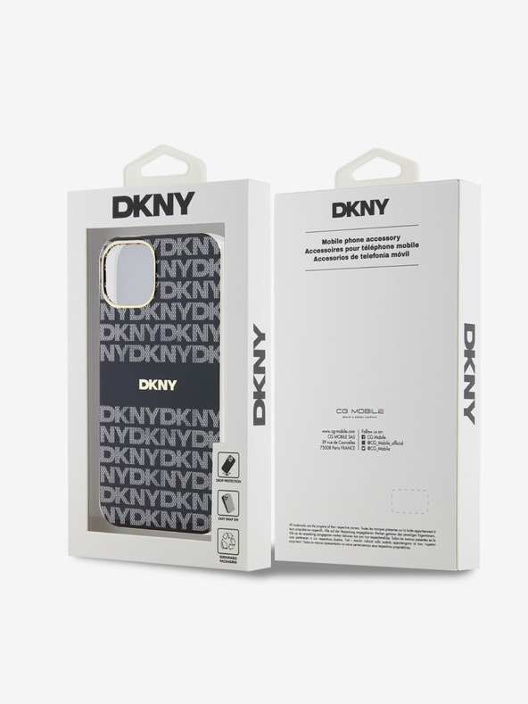 DKNY PC/TPU Repeat Pattern Tonal Stripe Magsafe Zadní Kryt pro iPhone 14 Black DKNY