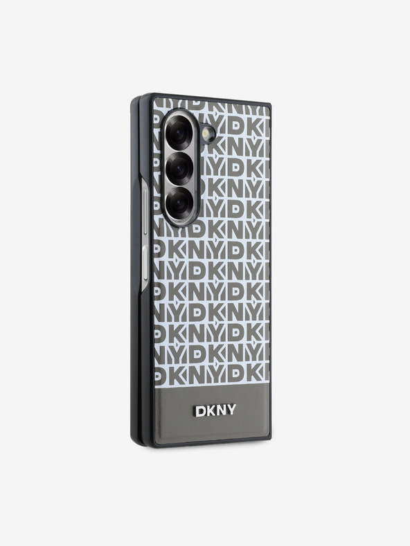 DKNY DKNY PU Leather Repeat Pattern Bottom Stripe MagSafe Zadní Kryt pro Samsung Galaxy Z Fold 6 Brown