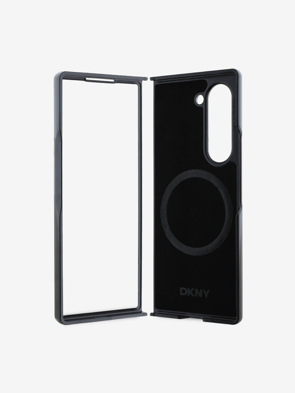 DKNY DKNY PU Leather Repeat Pattern Bottom Stripe MagSafe Zadní Kryt pro Samsung Galaxy Z Fold 6 Brown