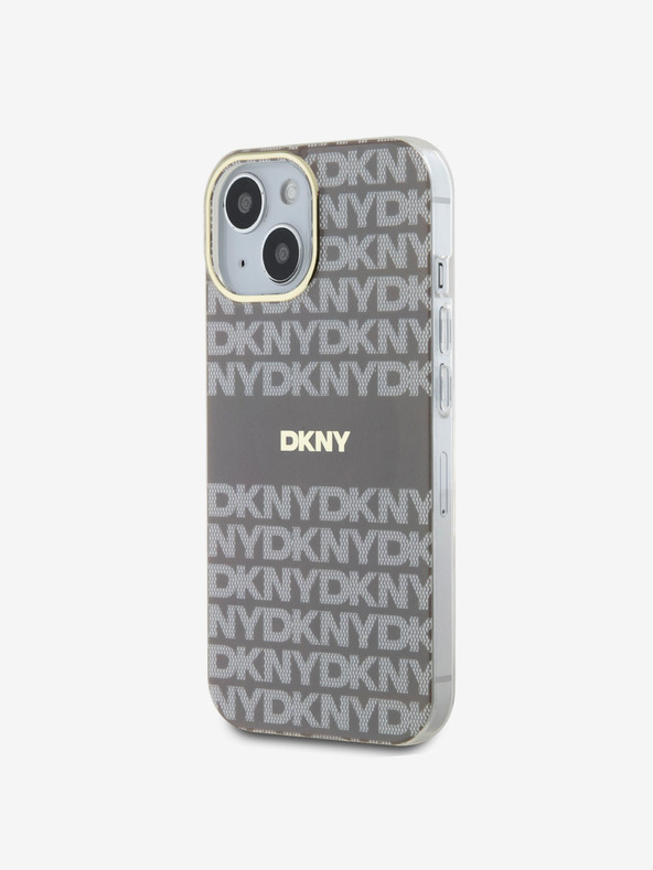 DKNY PC/TPU Repeat Pattern Tonal Stripe Magsafe Zadní Kryt pro iPhone 15 Beige DKNY