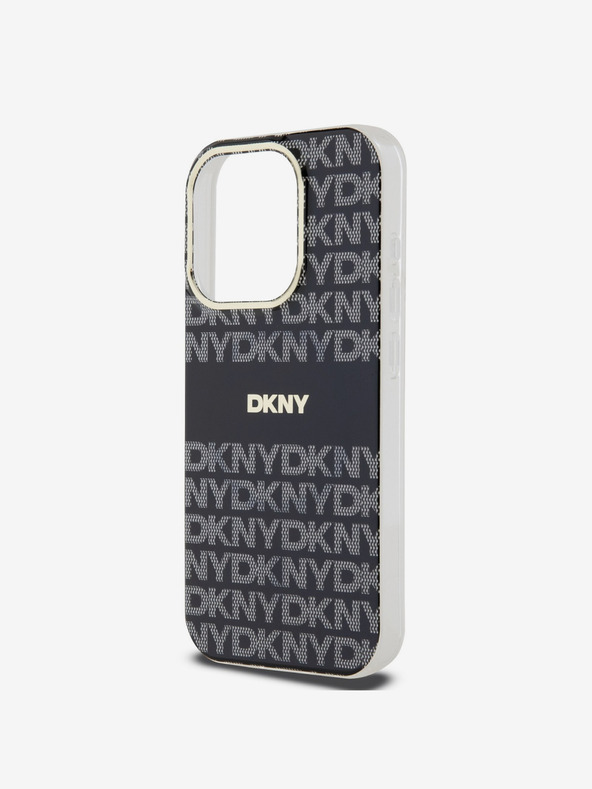 DKNY PC/TPU Repeat Pattern Tonal Stripe Magsafe Zadní Kryt pro iPhone 14 Pro Black DKNY