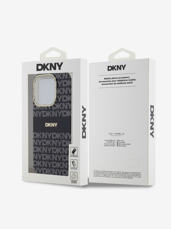 DKNY PC/TPU Repeat Pattern Tonal Stripe Magsafe Zadní Kryt pro iPhone 14 Pro Black DKNY
