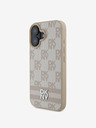 DKNY DKNY PU Leather Checkered Pattern and Stripe Zadní Kryt pro iPhone 16 Pink