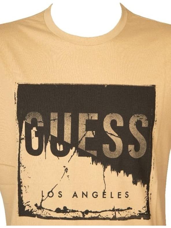 Guess Jeans Pánske béžové tričko c1c2 Guess jeans